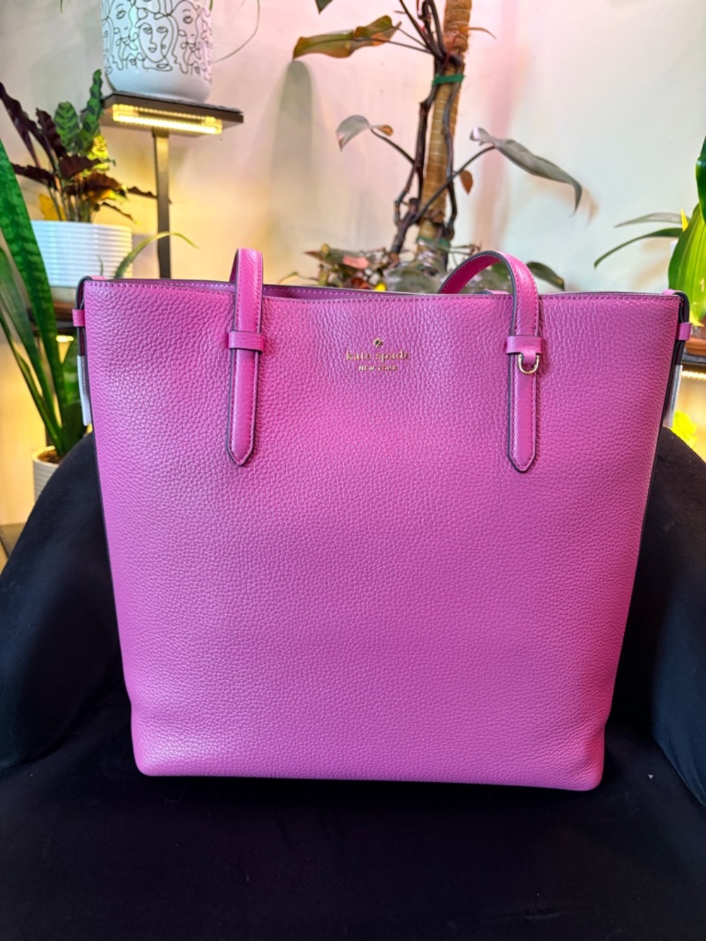 kate spade Hot Pink Pebbled Leather Tote - Picture 1 of 5